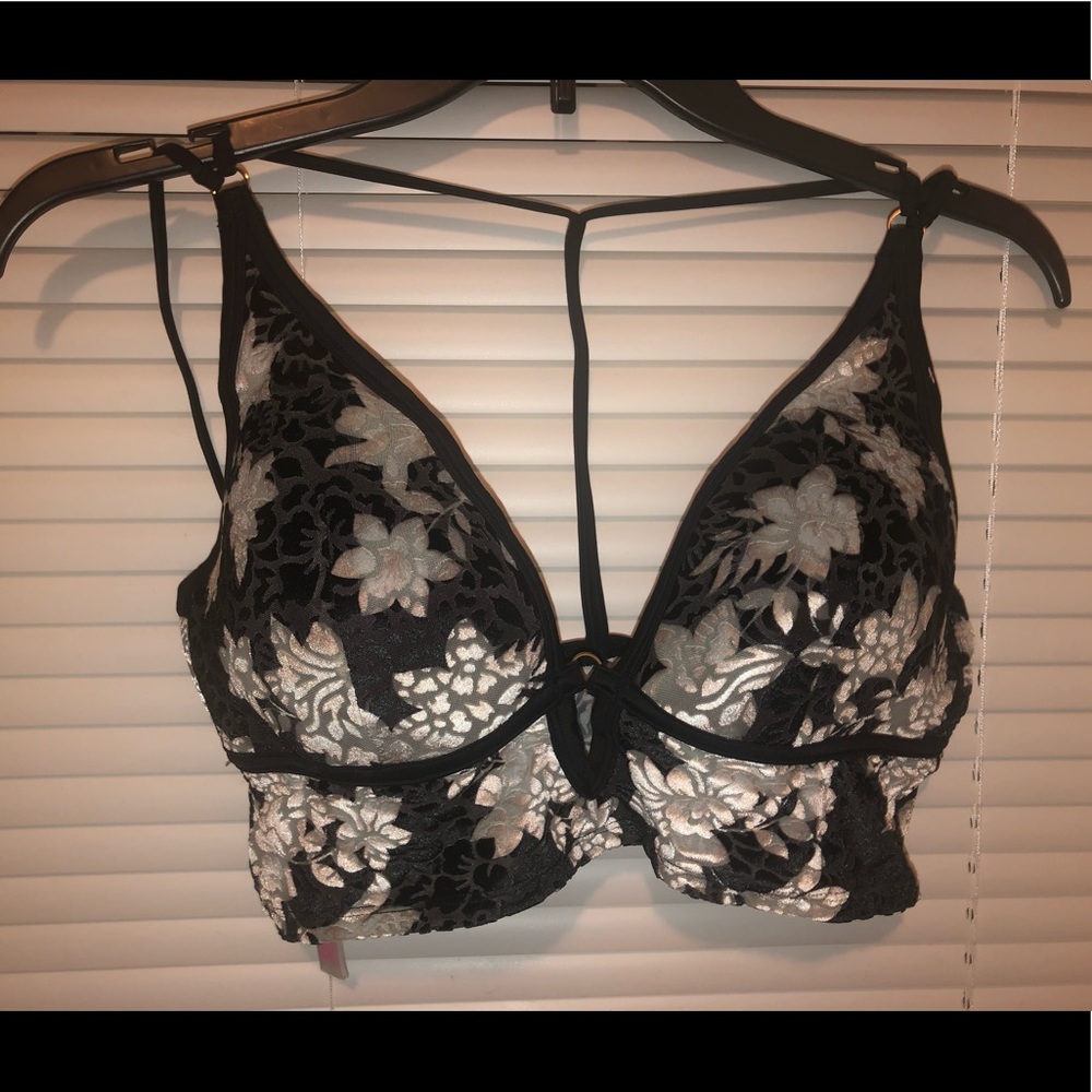 A velvet flowered bralette